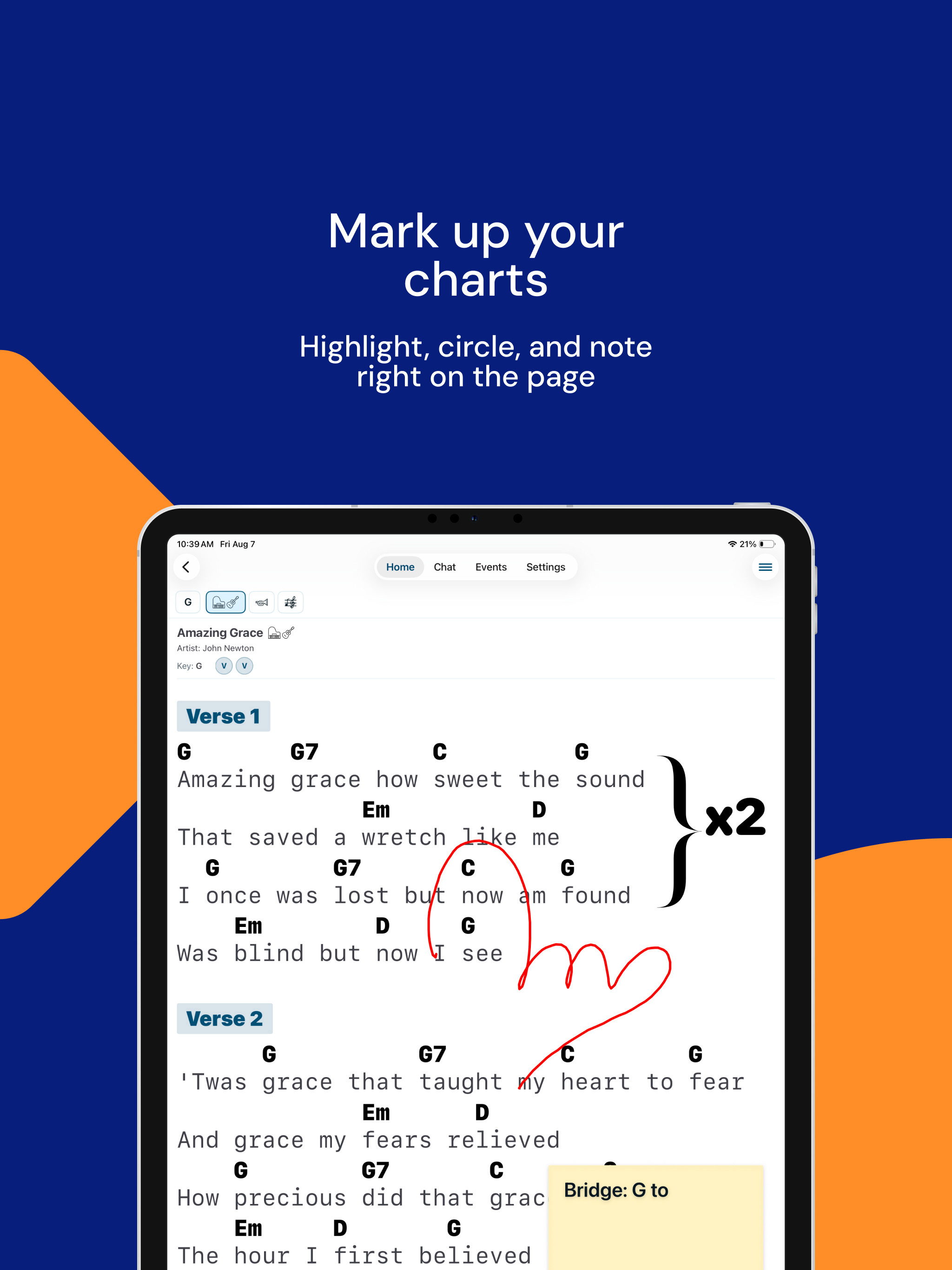 Mark up charts on iPad with Apple Pencil