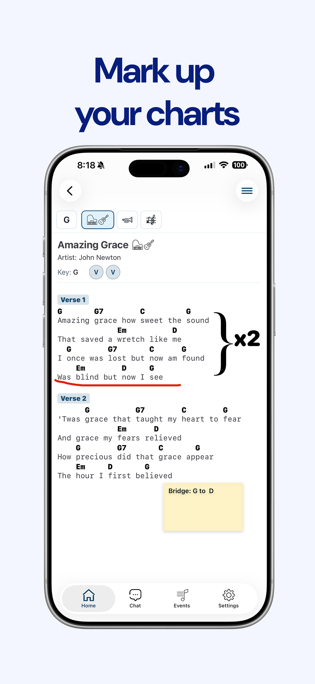 Mark up your charts with highlights and notes